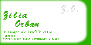 zilia orban business card